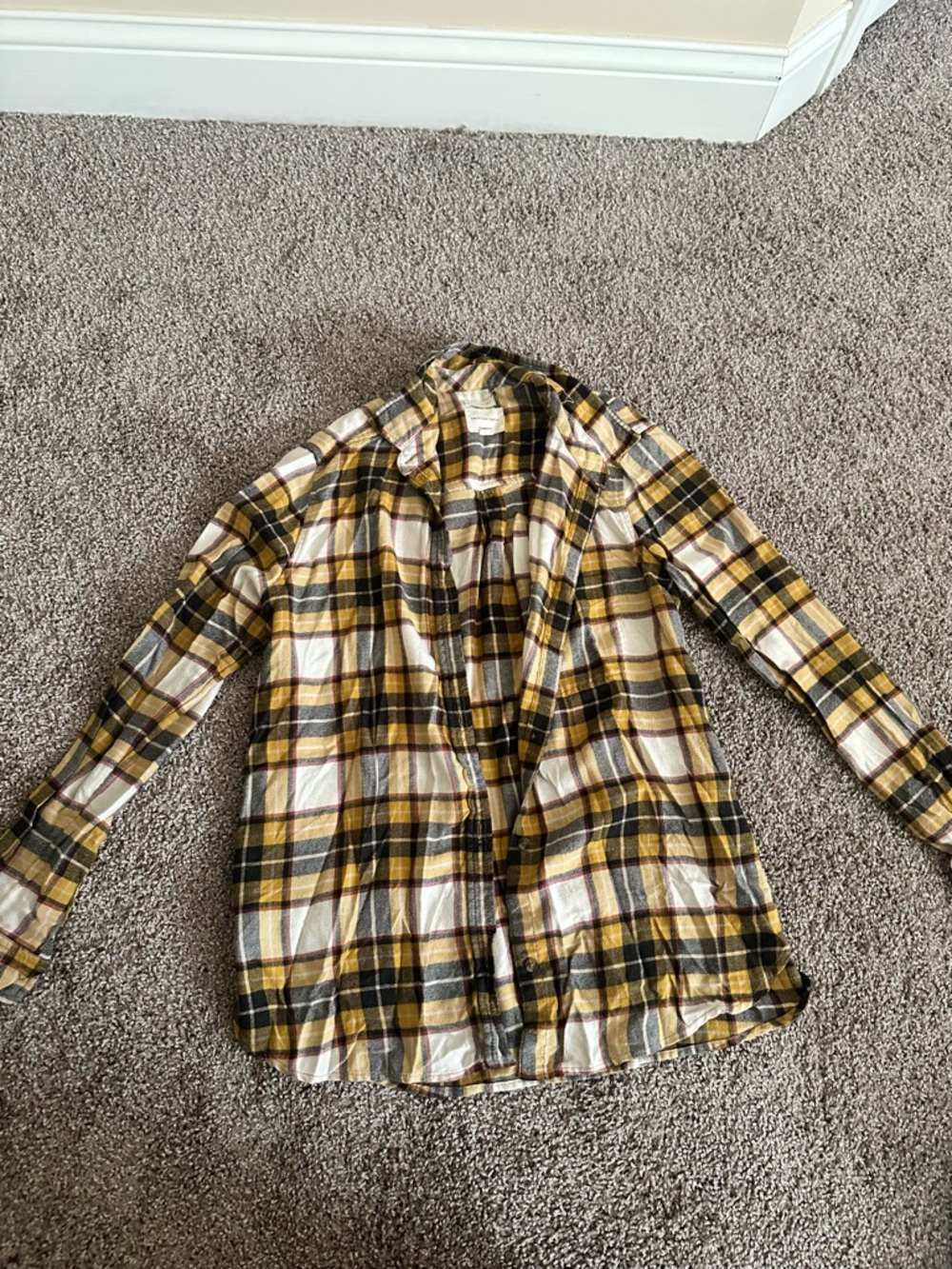 Yellow & Black Plaid Button-Down Shirt